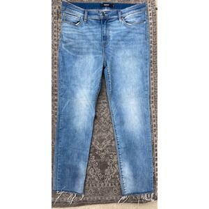 Women's‎ Hudson Faded Blue Denim Jeans 32 Distressed Zipper Stretch RN107906